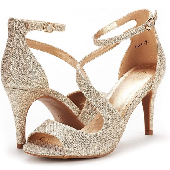 DREAM PAIRS Women's NILE Fashion Stilettos Open Toe Pump Heel Sandals - Picture 1 of 4